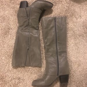 Grey Boots With Heel